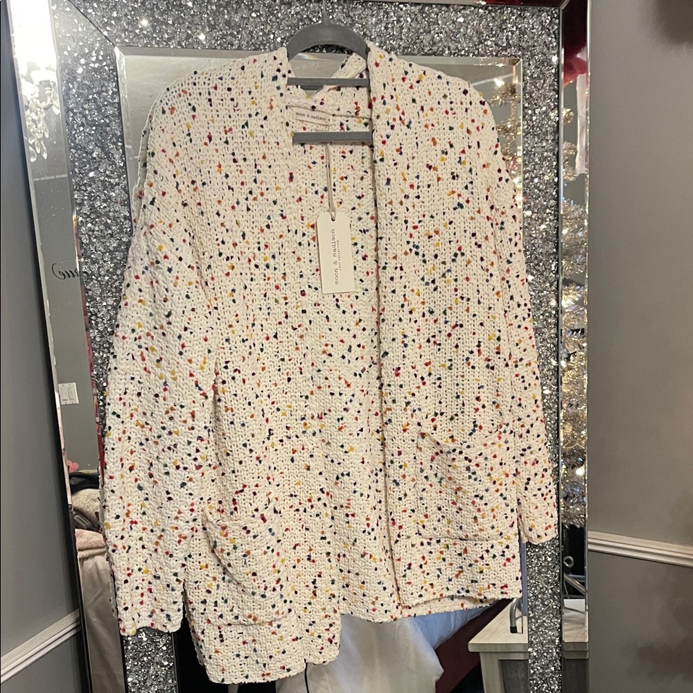 Moon & Madison Multicolor Speckled Cardigan